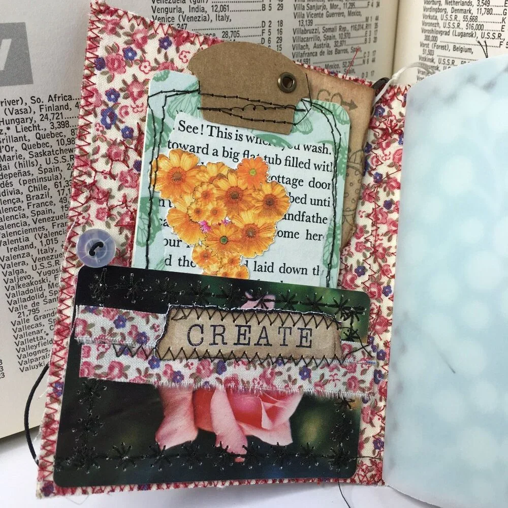 Custom Junk Journal Collage Cover Removable Ephemera Mini Art Book Diary 9 u